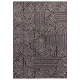 Charcoal Abstract Funky Modern Easy To Clean Geometric Rug For Diningroom-80Cm X 150Cm - thumbnail 1