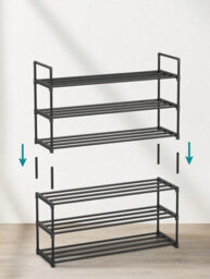 LEDREM 3-Tier Shoe Rack, Shoe Storage Organiser, Metal Storage Rack, Fits 12 To 15 Pairs Of Shoes, Stackable Shoe Shelf - thumbnail 7