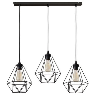 Luminosa Lighting Luminosa Karo Straight Bar Pendant Ceiling Light Black 78Cm - image 1