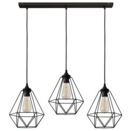 Luminosa Lighting Luminosa Karo Straight Bar Pendant Ceiling Light Black 78Cm - thumbnail 1
