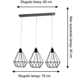 Luminosa Lighting Luminosa Karo Straight Bar Pendant Ceiling Light Black 78Cm - thumbnail 2
