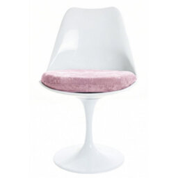 Fusion Living Tulip Set - Marble Large Circular Table And Six Chairs With Luxurious Cushion Light Pink - thumbnail 5