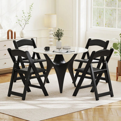 4 Pack Folding Dining Chairs Padded Seat And Backrest Chair Set - image 1