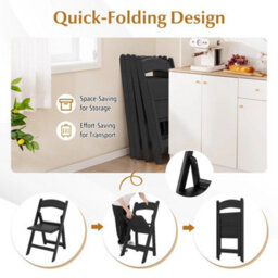 4 Pack Folding Dining Chairs Padded Seat And Backrest Chair Set - thumbnail 3