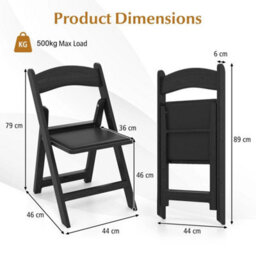4 Pack Folding Dining Chairs Padded Seat And Backrest Chair Set - thumbnail 2