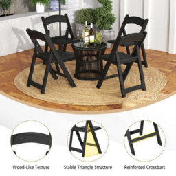 4 Pack Folding Dining Chairs Padded Seat And Backrest Chair Set - thumbnail 4