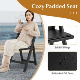 4 Pack Folding Dining Chairs Padded Seat And Backrest Chair Set - thumbnail 6