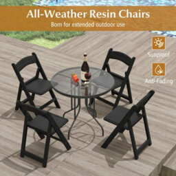 4 Pack Folding Dining Chairs Padded Seat And Backrest Chair Set - thumbnail 5