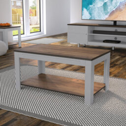 Avf  90Cm X 50Cm Whitesands Coffee Table (Satin Grey & Wood) - thumbnail 2