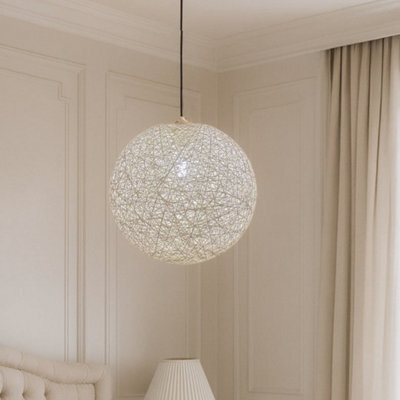 CGC Lighting Cgc Clara Cream Large 40Cm Round Globe Rattan Weave Lampshade - image 1