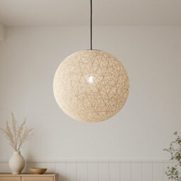 CGC Lighting Cgc Clara Cream Large 40Cm Round Globe Rattan Weave Lampshade - thumbnail 4
