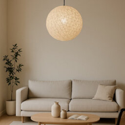 CGC Lighting Cgc Clara Cream Large 40Cm Round Globe Rattan Weave Lampshade - thumbnail 3