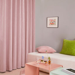 Deconovo Dot Line Decorative Super Soft Thermal Insulated Energy Saving Blackout Curtains Coral Pink W52 X L84 Inch 2 Panels - thumbnail 4