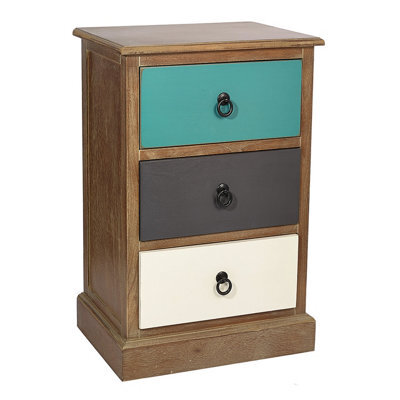 Pacific Lifestyle Multicoloured Wood 3 Drawer Unit - image 1