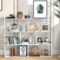7 Cube Wooden Bookcase Shelving Display Shelves Storage Unit Wood Shelf - thumbnail 4