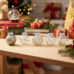 Living And Home 30-Piece Set Of Champagne Christmas Ball Christmas Tree Decorations 6Cm Diameter X 8Cm Height - thumbnail 3