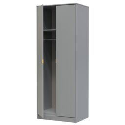 Nashville Ready Assembled Contemporary Matt Grey Tall Double Wardrobe (H)1960mm (W)740mm (D)520mm - thumbnail 2