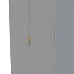Nashville Ready Assembled Contemporary Matt Grey Tall Double Wardrobe (H)1960mm (W)740mm (D)520mm - thumbnail 3