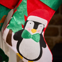 Dibor Velvet Penguin Xmas Christmas Gift Bag Christmas Stocking For Kids - thumbnail 3