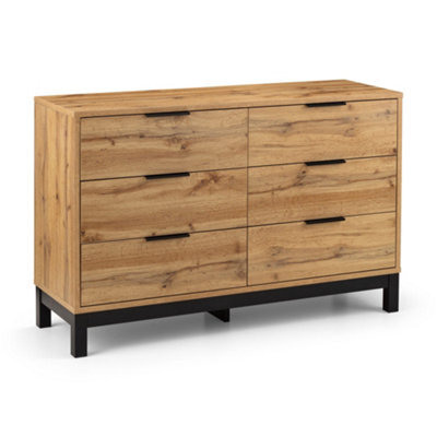 Oakham Premium Kora 6 Drawer Wide Chest - Oak - image 1