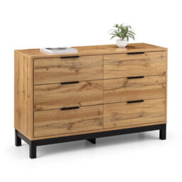 Oakham Premium Kora 6 Drawer Wide Chest - Oak - thumbnail 2
