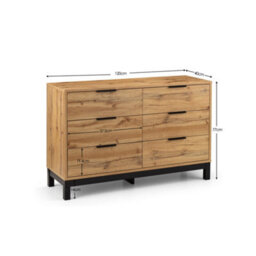 Oakham Premium Kora 6 Drawer Wide Chest - Oak - thumbnail 8