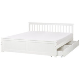 Beliani Bed With 2 Drawers Pine Wood Olendon 180 X 200 Cm (Eu Super King) White - thumbnail 6