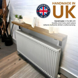 Radiator Shelf Wall Mounted Solid Wood, Narrow Radiator Cover 15Cm Deep Rustic Handmade In Uk (Tudor Oak, 90Cm) By Mkgt - thumbnail 3