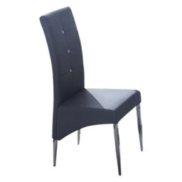 Furniture in Fashion Vesta Studded Grey Faux Leather Dining Chairs In Pair - thumbnail 2