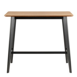 Wyld Haus Krakow Rectangular Bar Dining Set - Natural Oak Effect And Black, Table And 2 Stools - thumbnail 4