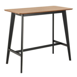 Wyld Haus Krakow Rectangular Bar Dining Set - Natural Oak Effect And Black, Table And 2 Stools - thumbnail 2