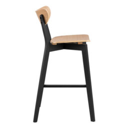 Wyld Haus Krakow Rectangular Bar Dining Set - Natural Oak Effect And Black, Table And 2 Stools - thumbnail 3