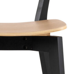 Wyld Haus Krakow Rectangular Bar Dining Set - Natural Oak Effect And Black, Table And 2 Stools - thumbnail 8