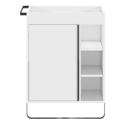 GoodHome Maza White Freestanding Vanity Unit & Basin Set - Includes Black Towel Rail (W)650mm (H)820mm - thumbnail 6