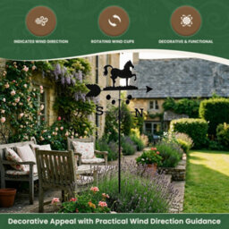 Garden Market Place Weathervane - Horse Steel Weathervane With Ground Spike And Wall Fixing. - thumbnail 3