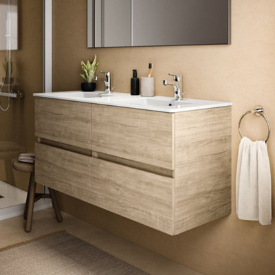 Ideal Standard Eurovit+ 1200mm Wall Mounted Vanity Unit With 4 Drawers In Natural Oak - image 1