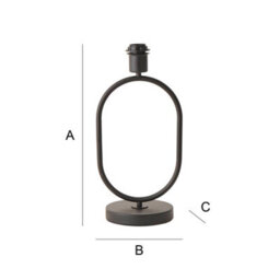 Valuelights Antonia Matte Black Metal Oval Stem Table Lamp Base - thumbnail 5