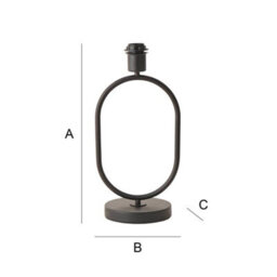 Valuelights Antonia Matte Black Metal Oval Stem Table Lamp Base - thumbnail 8
