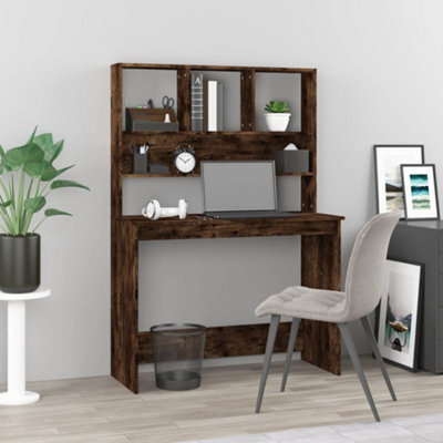 Berkfield Desk With Shelves Smoked Oak 102X45X148 Cm Engineered Wood - image 1