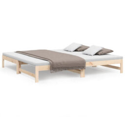 Berkfield Pull-Out Day Bed 2X(90X200) Cm Solid Wood Pine - thumbnail 2