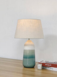 K Living Rome Modern Ceramic Table Lamp 54Cm Tall Gradient Glazed Finish With Linen Shade - thumbnail 2