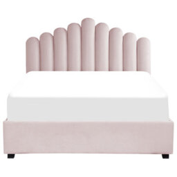 Beliani Ottoman Bed Velvet Vincennes 160 X 200 Cm (Eu King Size) Pastel Pink - thumbnail 6