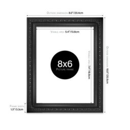 8X6 Black Ornate Picture Frame (15.2 X 20.3Cm) Poster, Photo, Artwork, Gallery Wall Or Print - thumbnail 2