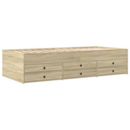 Berkfield Daybed With Drawers Without Mattress Sonoma Oak 100X200 Cm - thumbnail 3