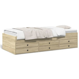 Berkfield Daybed With Drawers Without Mattress Sonoma Oak 100X200 Cm - thumbnail 2