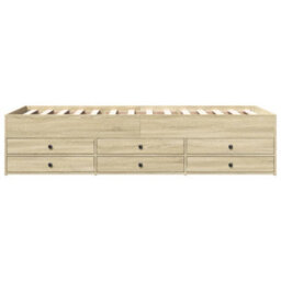 Berkfield Daybed With Drawers Without Mattress Sonoma Oak 100X200 Cm - thumbnail 4