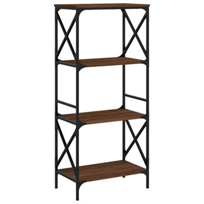 Berkfield Industrial Bookcase 4-Tier Brown Oak 59X35X132 Cm Engineered Wood