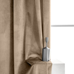 Moonlight Bedding Velvet Ring Top Curtains- Fully Lined Dim Out Blackout Pair, Ultra Soft Thermal Curtains (Beige, 66 X 90 Inch) - thumbnail 6