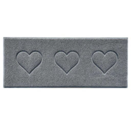 Nicoman Pvc Heart Embossed Spaghetti Coil Hallway Kitchen Entrance Runner Rug 150Cm X 60Cm - Grey - thumbnail 2