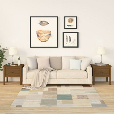 Walplus Side Tables 2 Pcs Honey Brown 50X50X49 Cm Solid Wood Pine - image 1